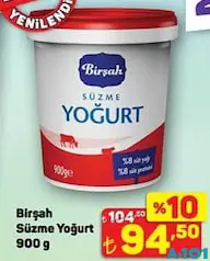 BİRŞAH SÜZME YOĞURT 900 G fiyat ve kampanya bilgisi